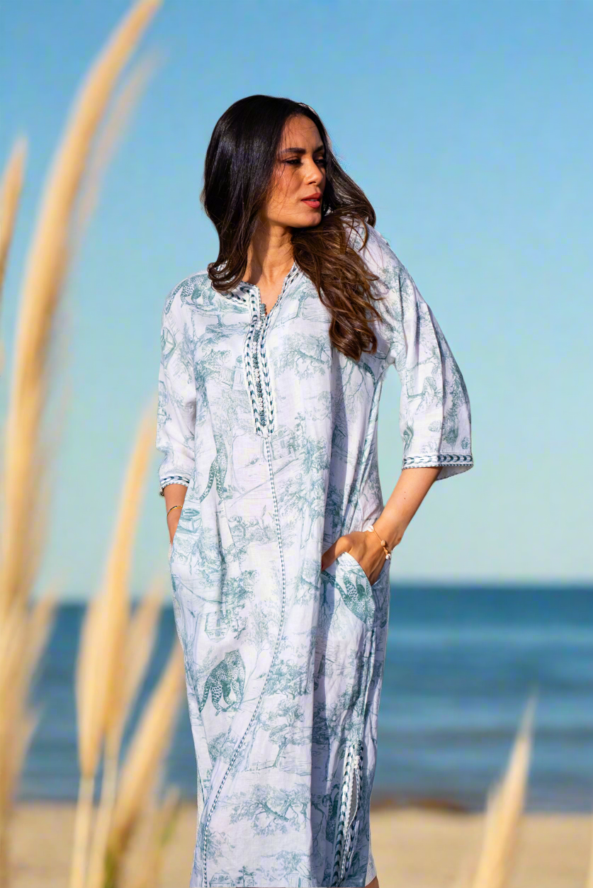 Toile De Jouy Beach Caftan