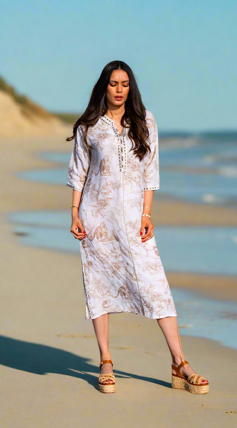 Toile De Jouy Beach Caftan