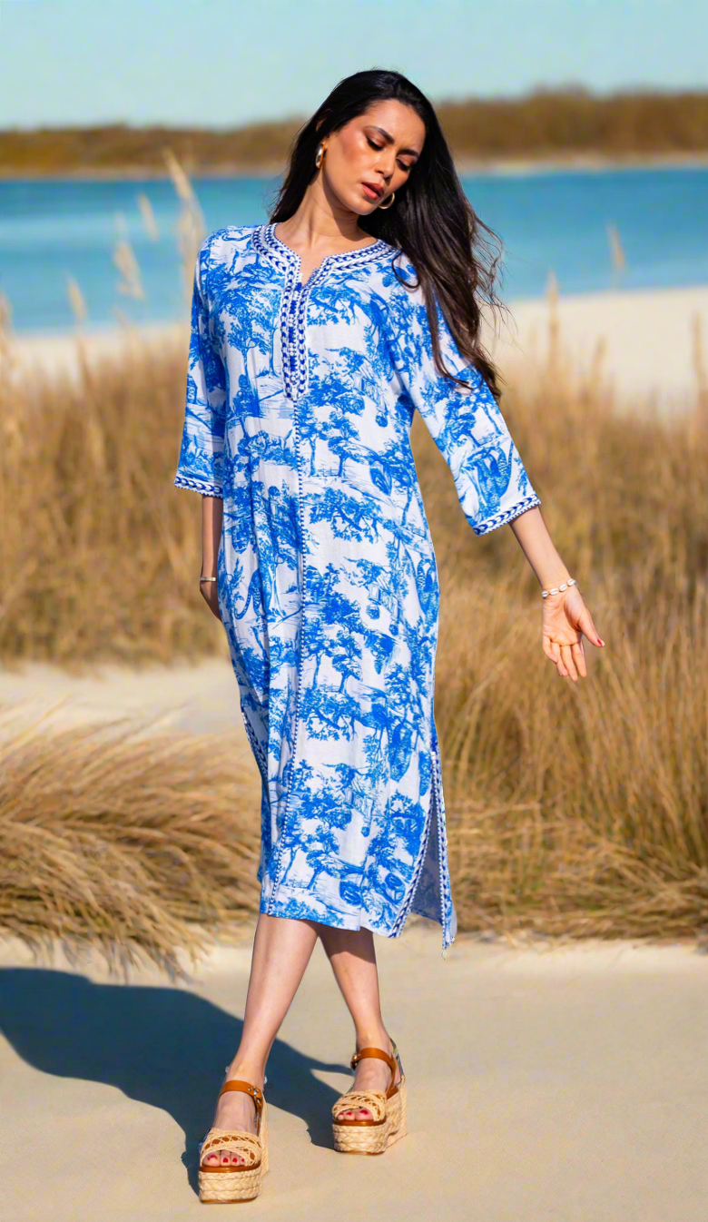 Toile De Jouy Beach Caftan