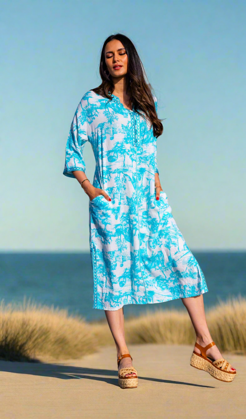 Toile De Jouy Beach Caftan