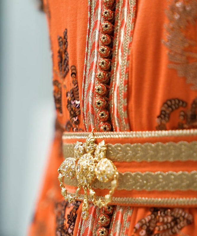 Orange Bloom Luxury Caftan